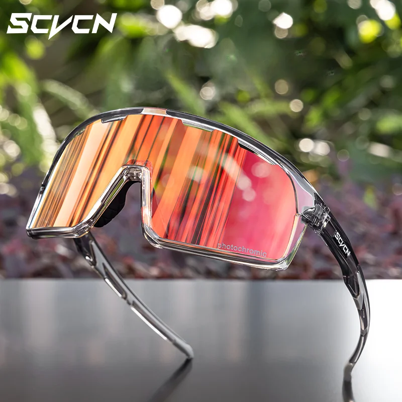 

Scvcn Red Photochromic Sunglasses Cycling Blue Outdoor Sports Bike Glasses Man MTB Fishing Glasses Eyewear Bicycle Goggles UV400