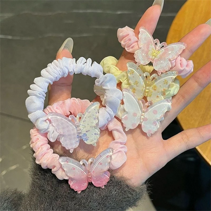 Transparent Colorful Small Intestine Loop Fairy Double Ponytail High Elasticity Hair scrunchies