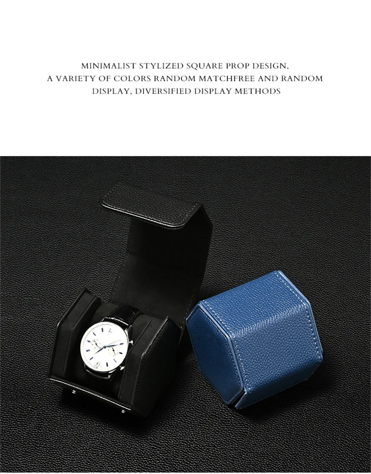 Oirlv Portable Watch Box Leather Watch Organizer Hexagon Watch Storage Box With Pillow Wristwatch Bag Birthday Gift Watch Case
