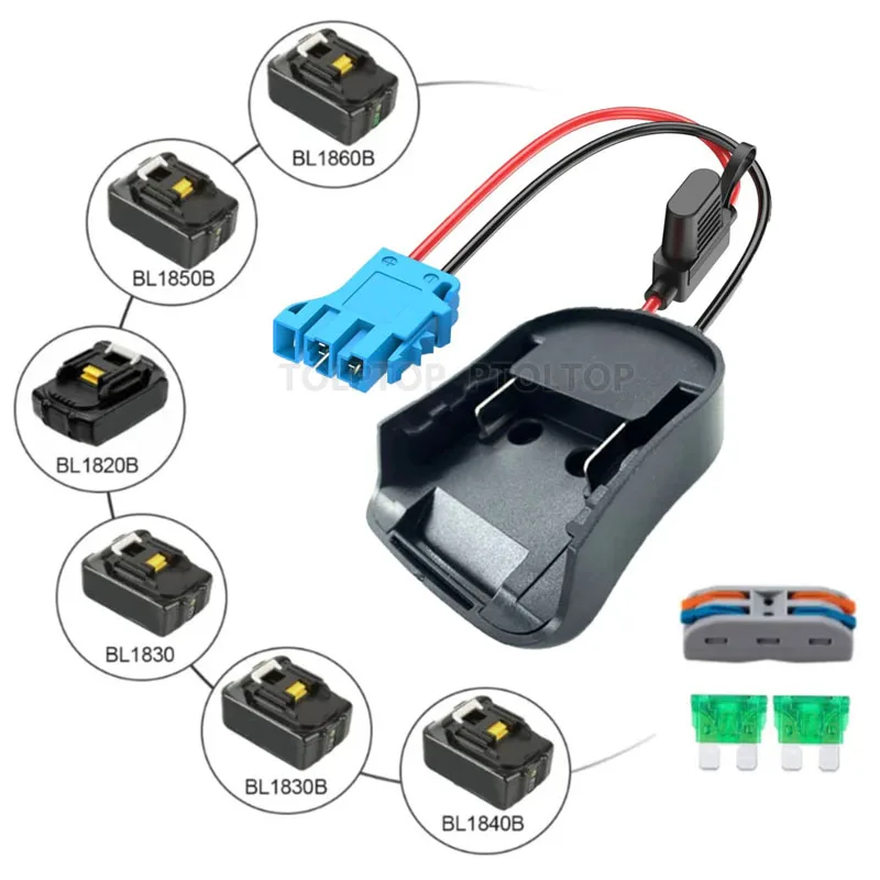 Imagem -05 - Adaptador de Rodas de Bateria Conector de Fio Porta-fusível para Peg-perego Kids Brinquedo Ride-on Dewalt Makita Milwaukee 12awg 12awg