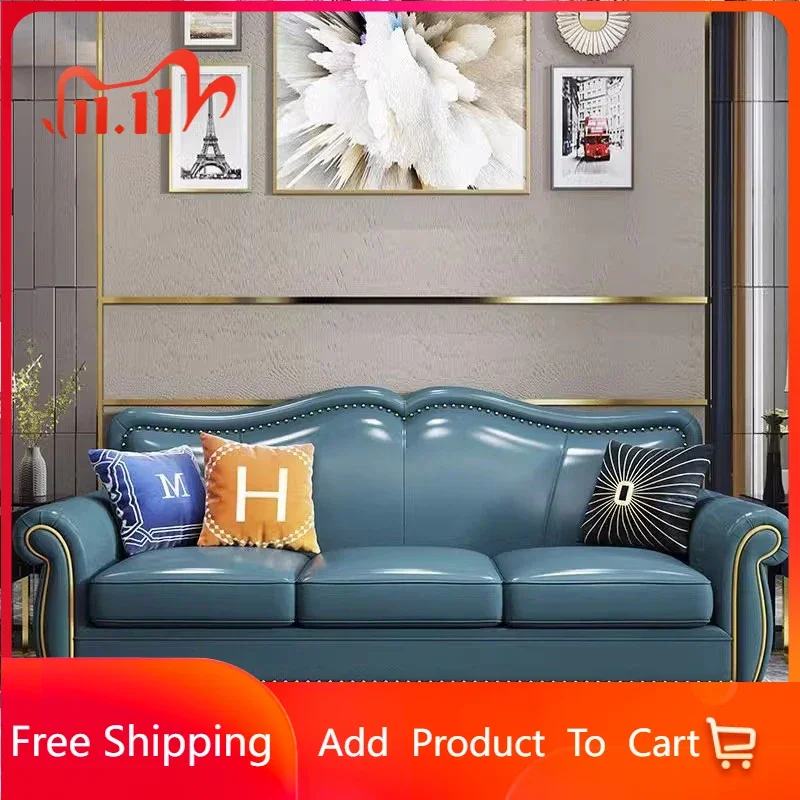 

Europe Simple Blue Sofa Fancy High Back Sectional New Arrival Sofa Large Designer Muebles Para Salas Modernos Home Furniture