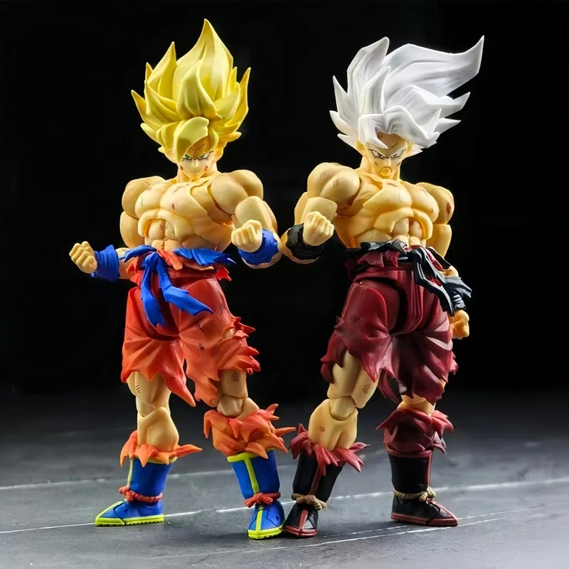 

In Stock N&T Dragon Ball SHF Goku 3.0 Super Saiyan Weekly Color Battle Damaged Version Action Figure Body Model Display Toy Gift