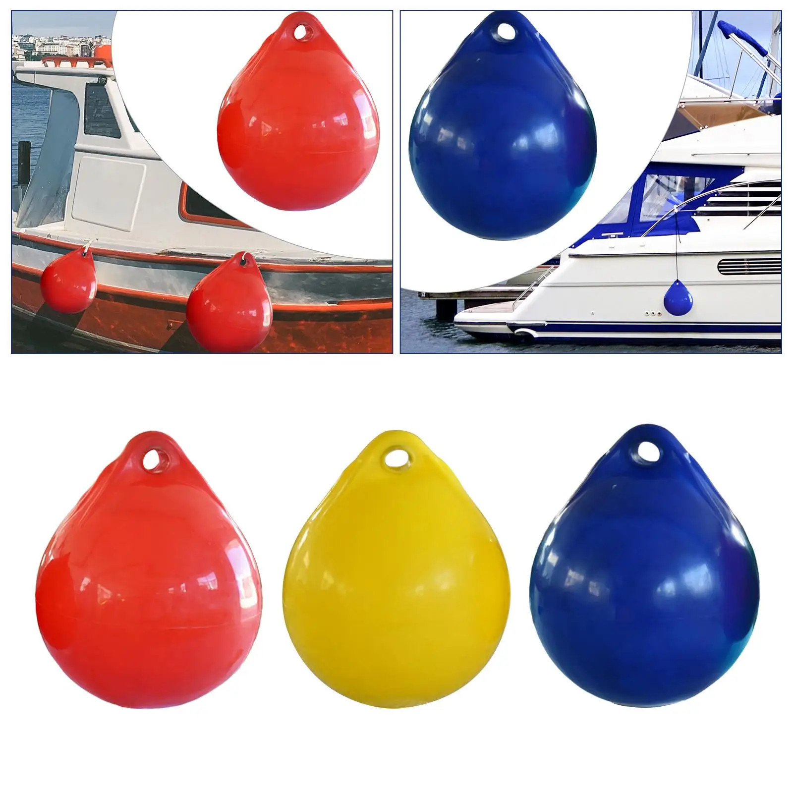 Yellow Boat Fender Ball Dock Bumper Marine Mooring Buoy UV protection Round Anchor Buoy for Small boat yacht boat dock sailboats