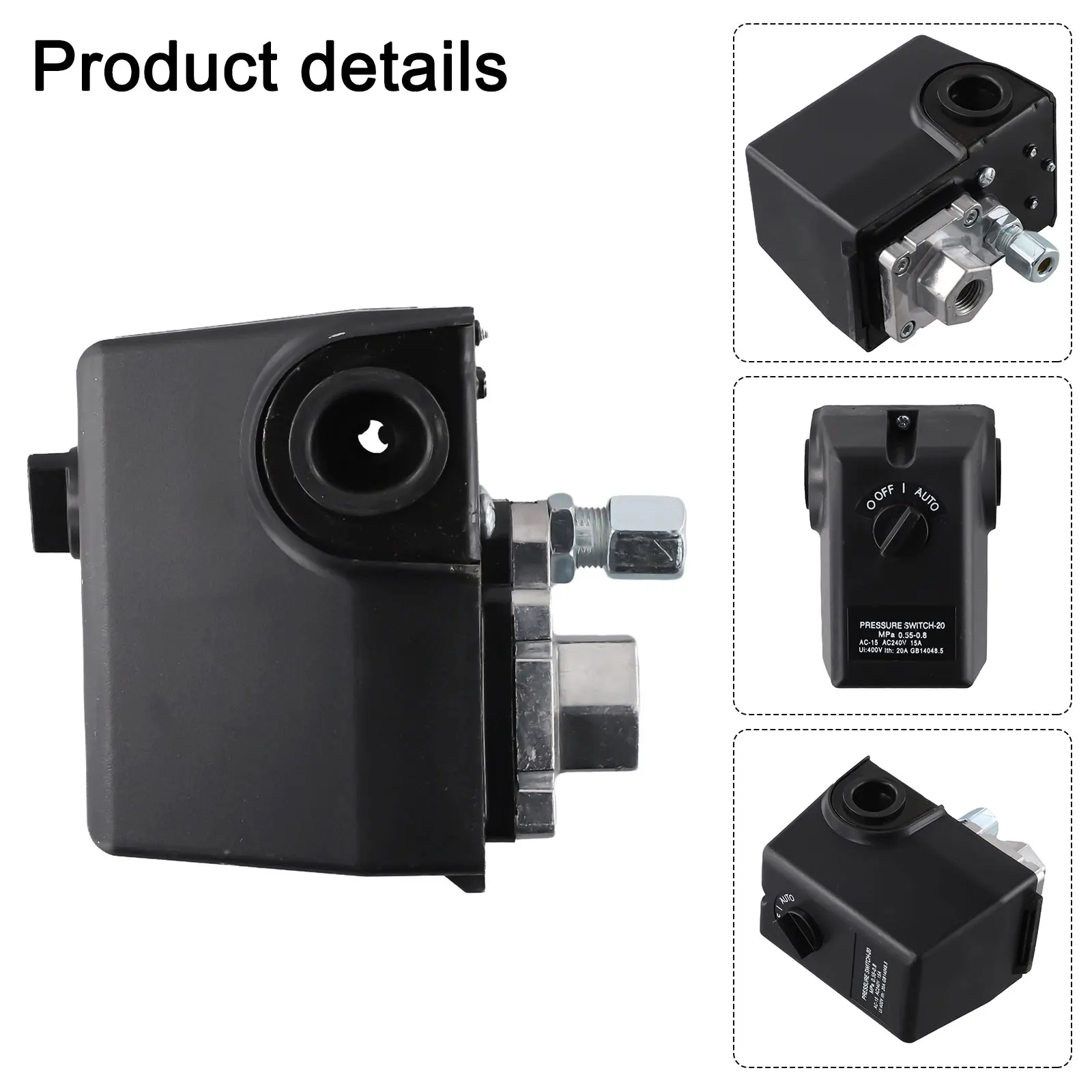 

Horizontal Air Compressor Pressure Switch 15A 220V with Multiple Set Pressure Points for Industrial Electric Water Pumps