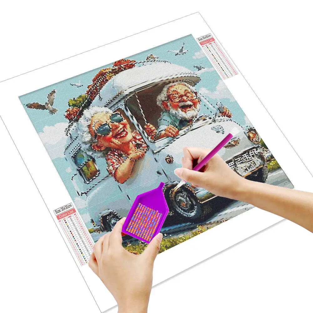 HUACAN New Arrival Diy Diamond Painting Grandma And Grandpa Cartoon Handmade Mosaic Gift Decorative Artwork