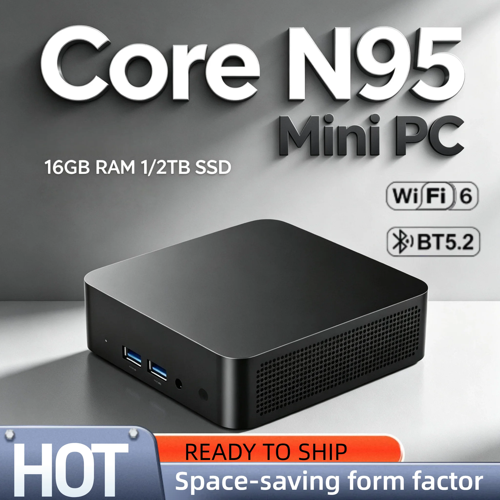 Intel Core N95 i9 10980HK 2026 Mini PC 2TB SSD Pocket Computer 4K 60Hz WiFi6 BT5.2 High Performance Pro Unit Speed
