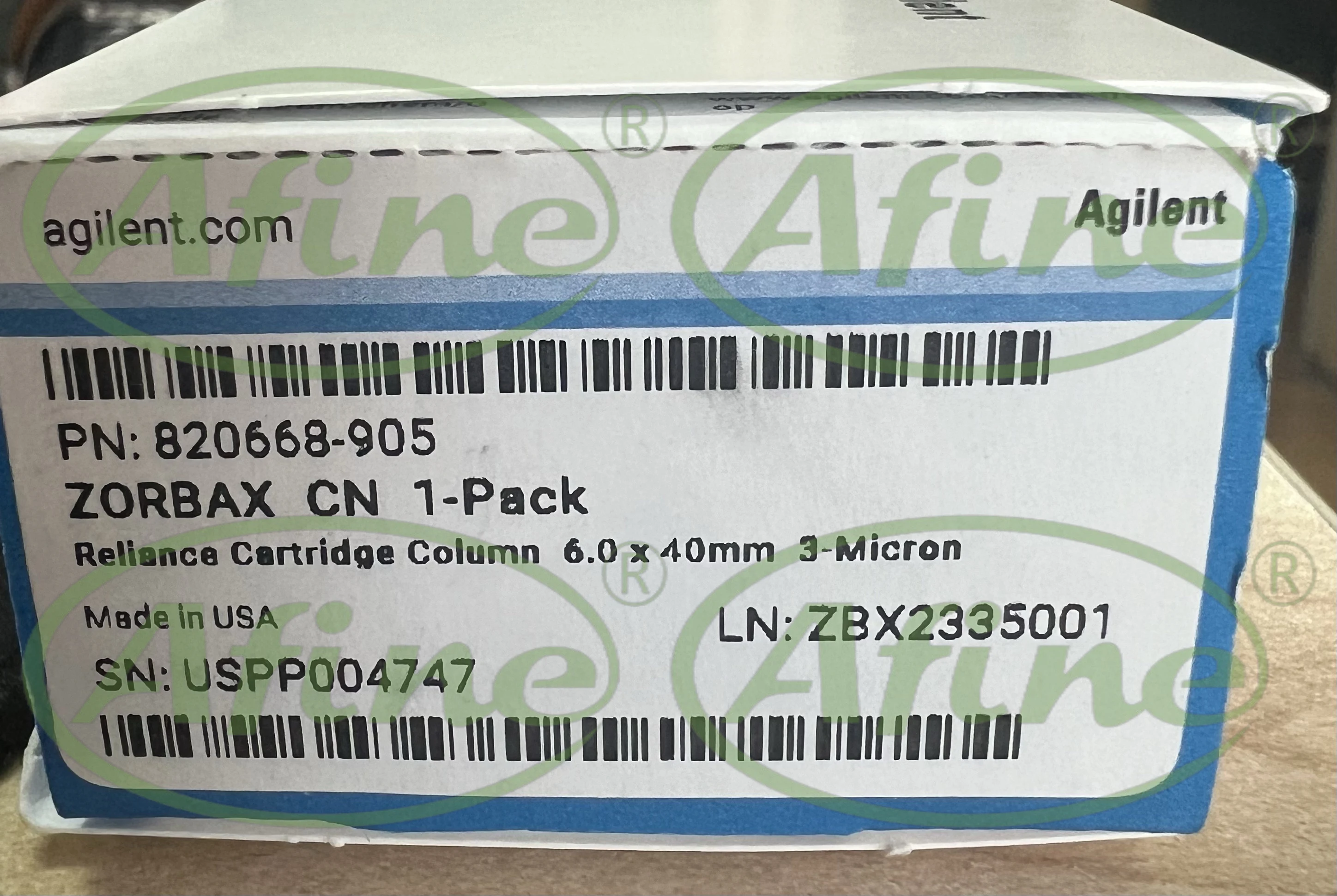 

AFINE Agilent 820668-905 ZORBAX Original CN Cartridge, 6.0 x 40 mm, 3 µm, 400 bar (Rel)