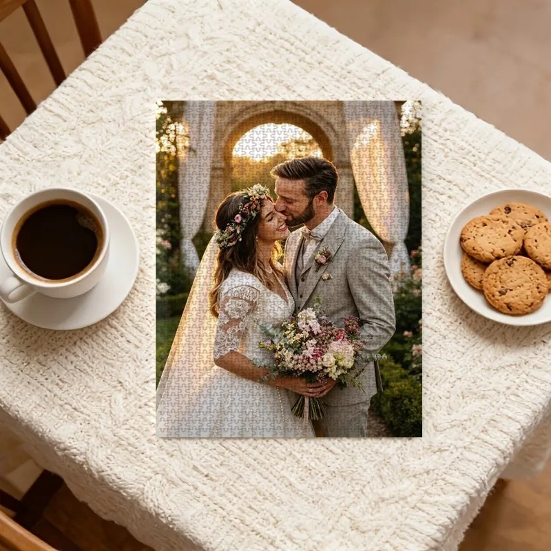 35/300/500/1000pcs Personalized Custom Photo Puzzle Wedding Photos for Dad Grandmother Grandad Godmother