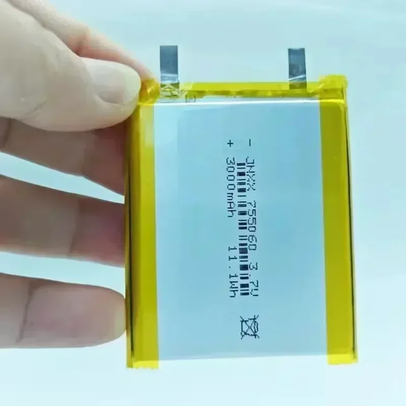 755060 Rechargeable Lithium Polymer Battery 3.7V 3000mAh Battery for Mobile Power Supply Small Speaker Solar Light Walkie Talkie