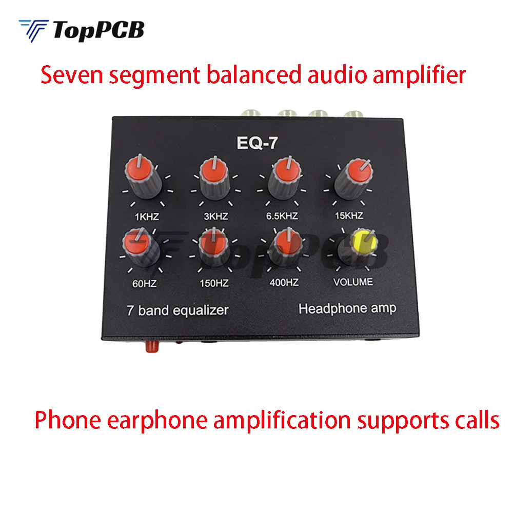 Audio EQ-7 Audio Signal Preamplifier 7 Band Equalizer Adjust High School Bass Sound Phone Computer Headphone Amplifier