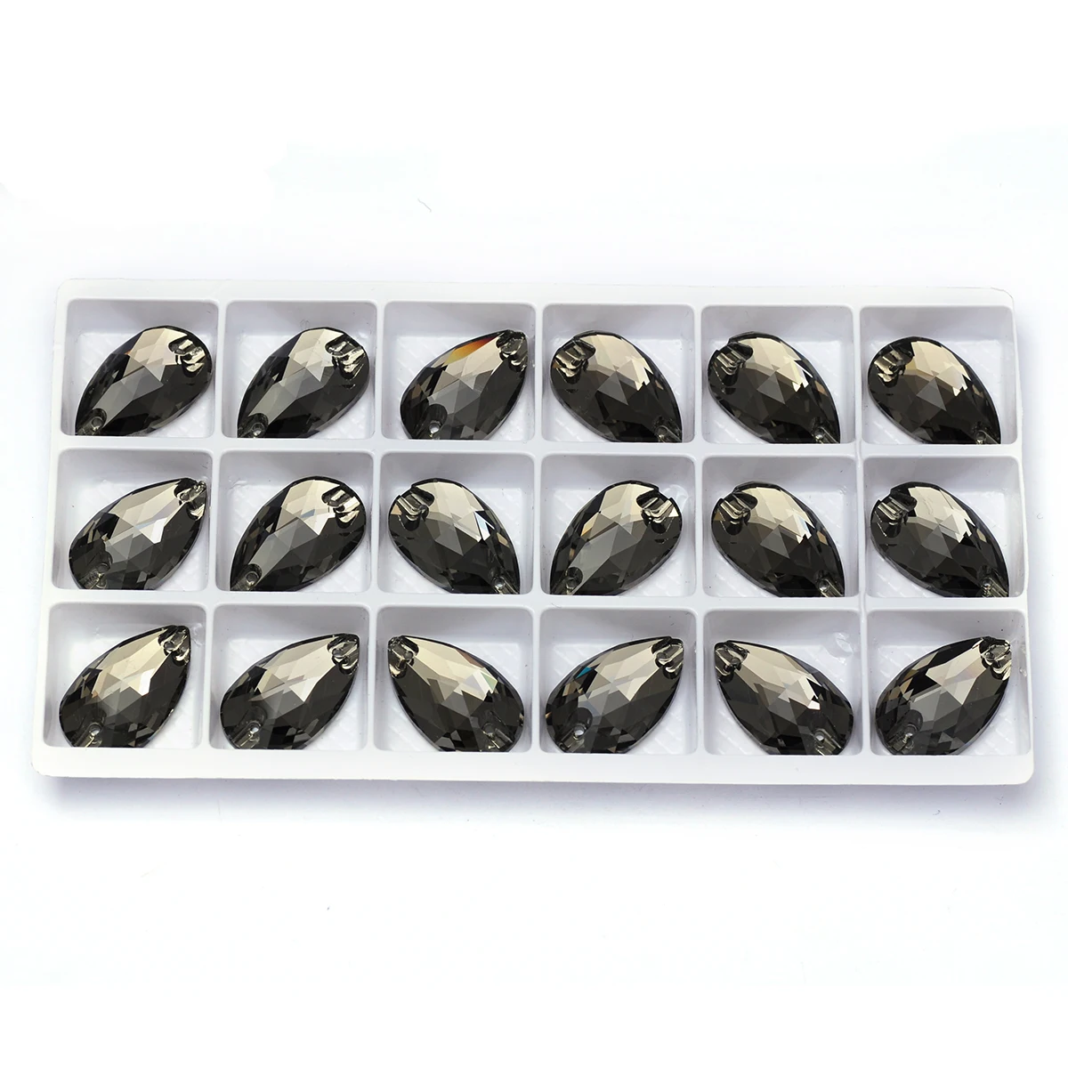 PUBRILEX Vorteilspack Schwarze Diamant-Strasssteine mit Flacher Rückseite und Facetten zum Nähen für Kleidungsstücke und Schmuckdekorationen – Detail 14