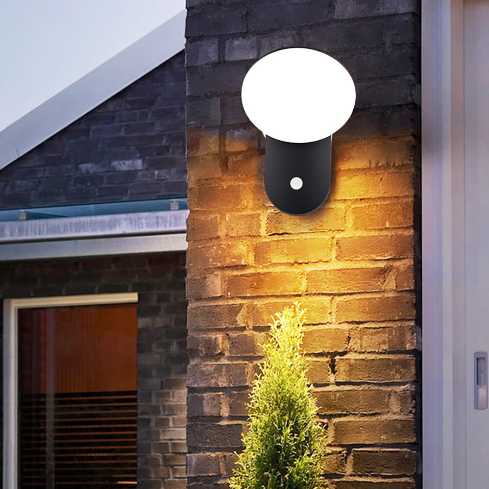 

12W AC85-265V LED Wall Lamp Infrared Human Body Induction IP65 Waterproof Outdoor Modern Minimalist Style Lamps