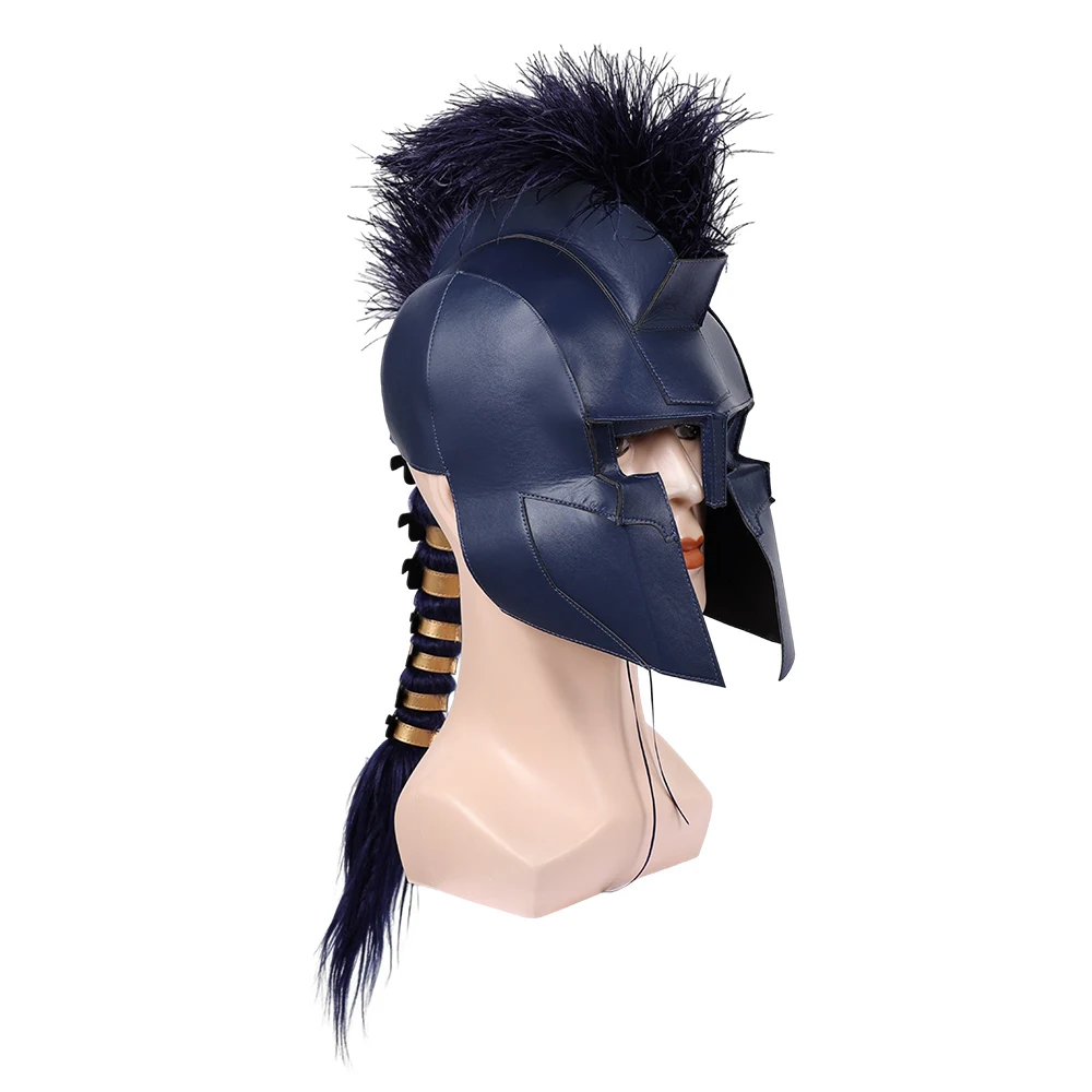 The Odyssey Cosplay Agamemnon Leather Helmet Mask Costume Accessories Adult Men Roleplay Fantasia Props Halloween Carnival Gifts view 4