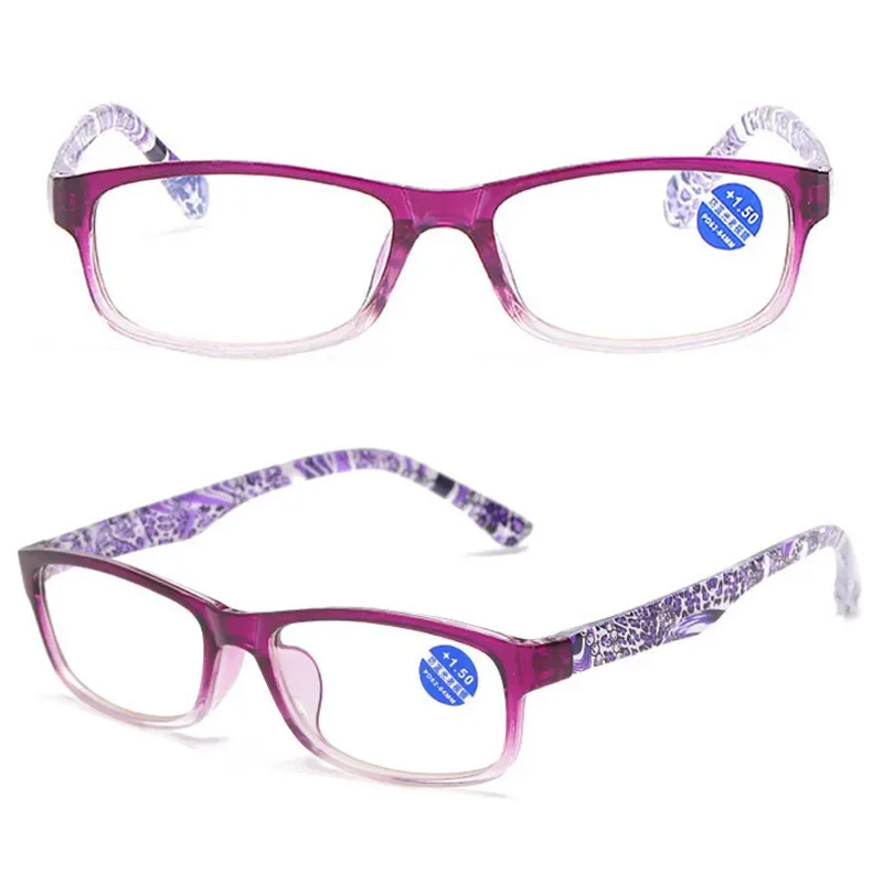 

FOENIXSONG Women Reading Glasses Anti Blue Ray Lenses +1.00 +2.00 +3.00 +4.00 Red Purple Retro Prescription Eyewear SK898