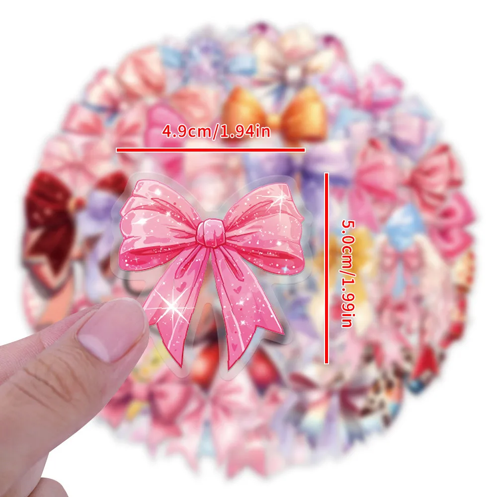 مجموعة ملصقات على شكل فيونكة مكونة من 60 قطعة - شارات PET شفافة مقاومة للماء، مثالية كمتجر Journal Flower LanLanStickersWorld Store #4