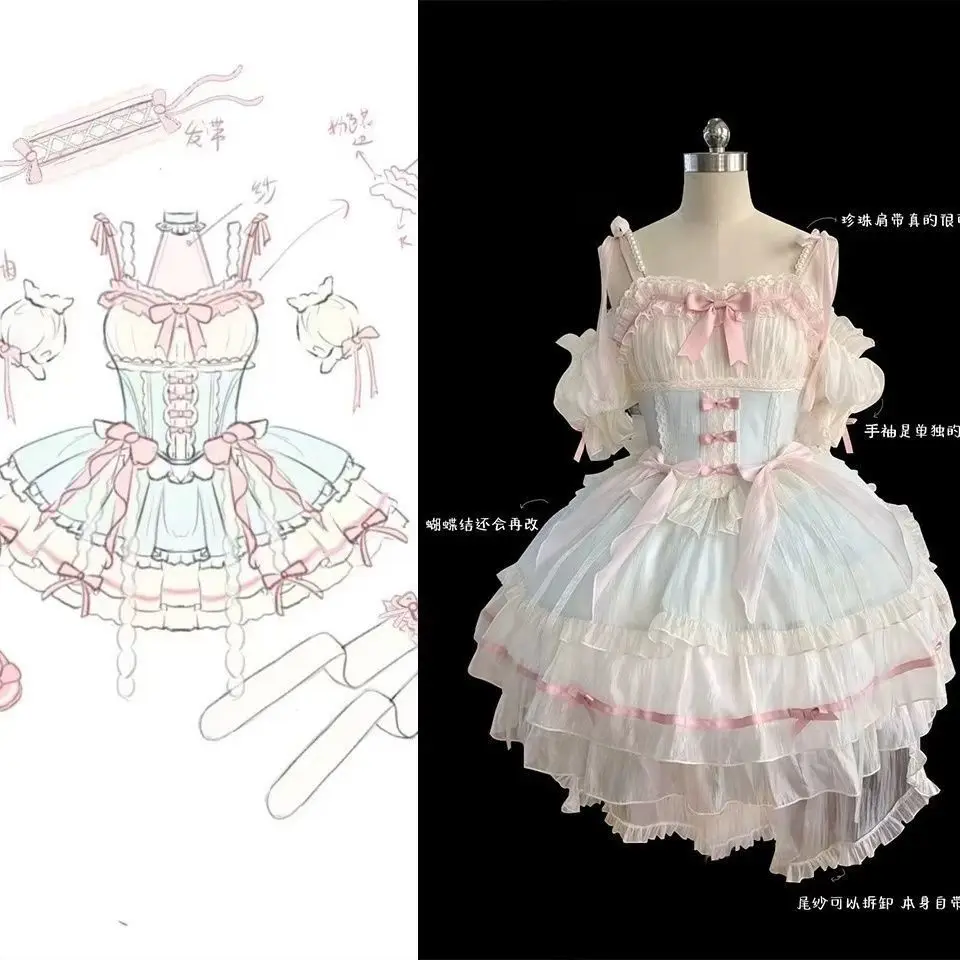 Lolita Suspenders Dress Urodzinowa sukienka wieczorowa dla kobiet