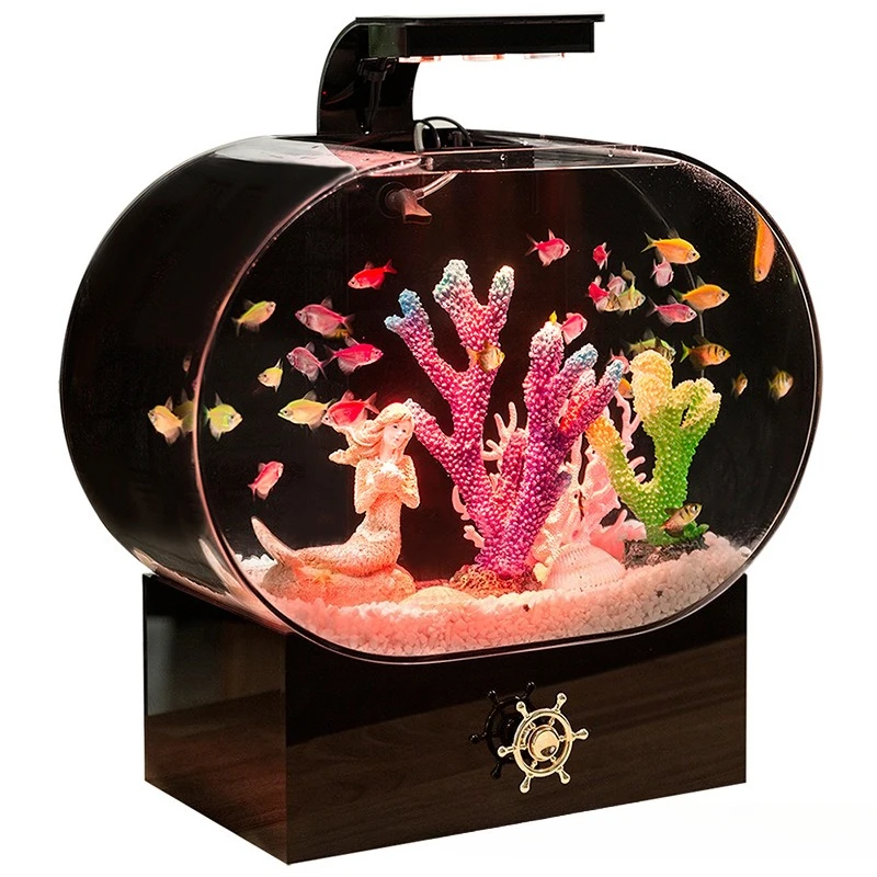 

Acrylic, creative, fish tank, small, household, desktop, living room, aquarium, ecological