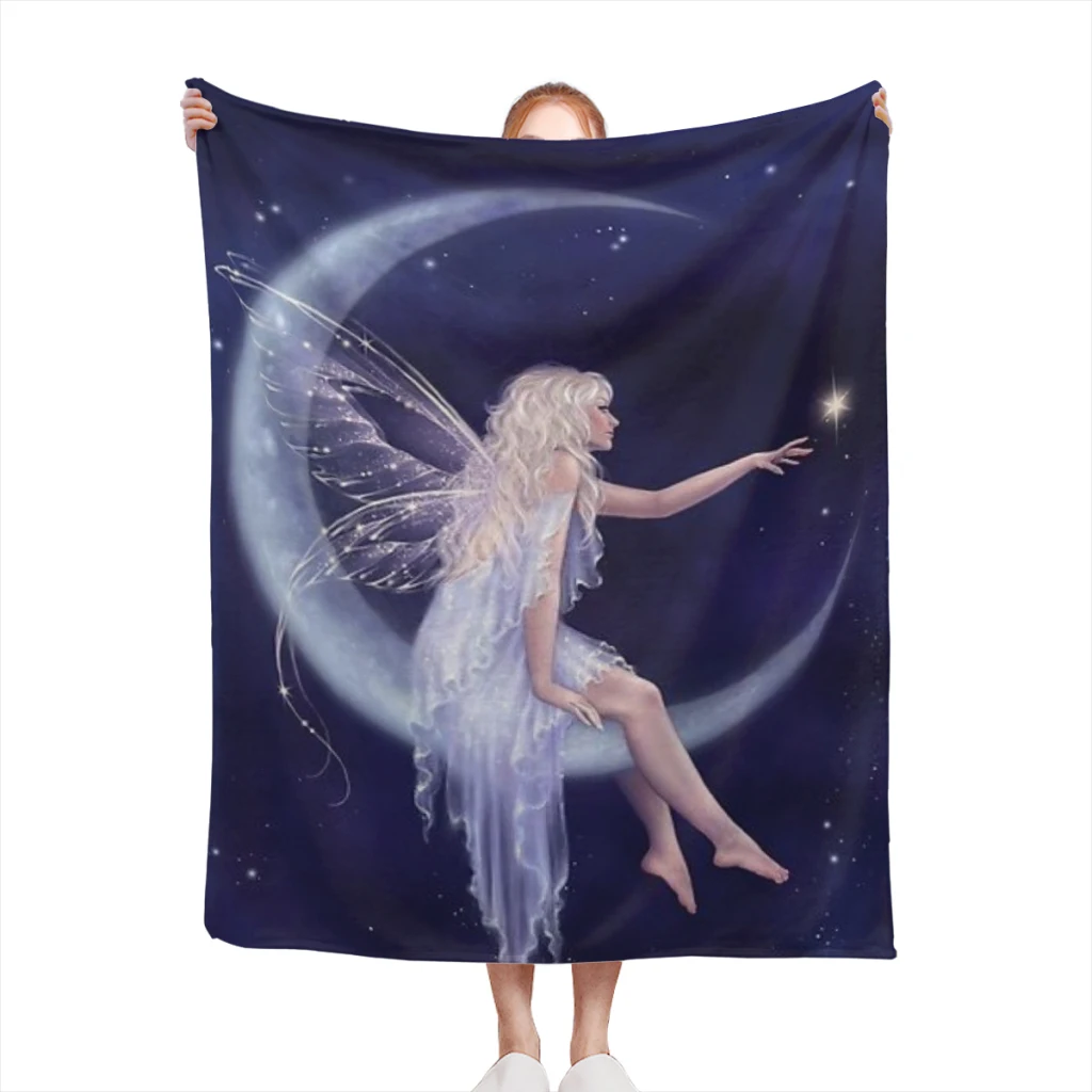 

Birth of a Star Moon Fairy Throws Blanket Picnic Super Soft Blanket for Travel Bedding Couch Sofa Bed Blanket Birthday Gift