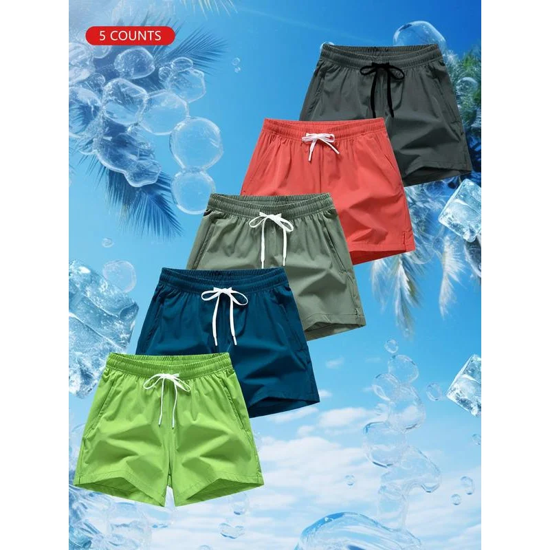 Men's Letter Print Drawstring Waist Shorts, Loose Casual Elastic Waist Poet Straight Leg Shorts, Ba To School Outfits, Men's Bot