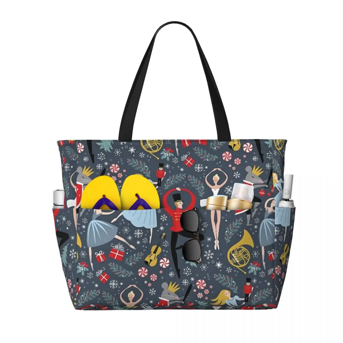 

Clara's Nutcracker Ballet Repeat By Robin Pickens Summer Beach Bag Large Capacity Shopping Bag Fashion Tote Bag For Travel