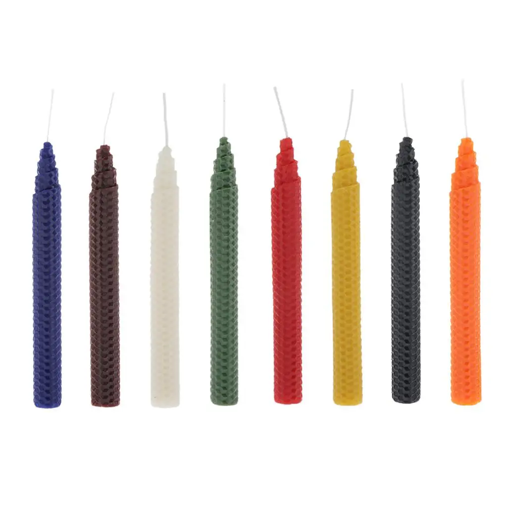 Hand Rolled Beeswax Candles Natural Candle Wax Taper Clean Bright Flame for Family Celebrations