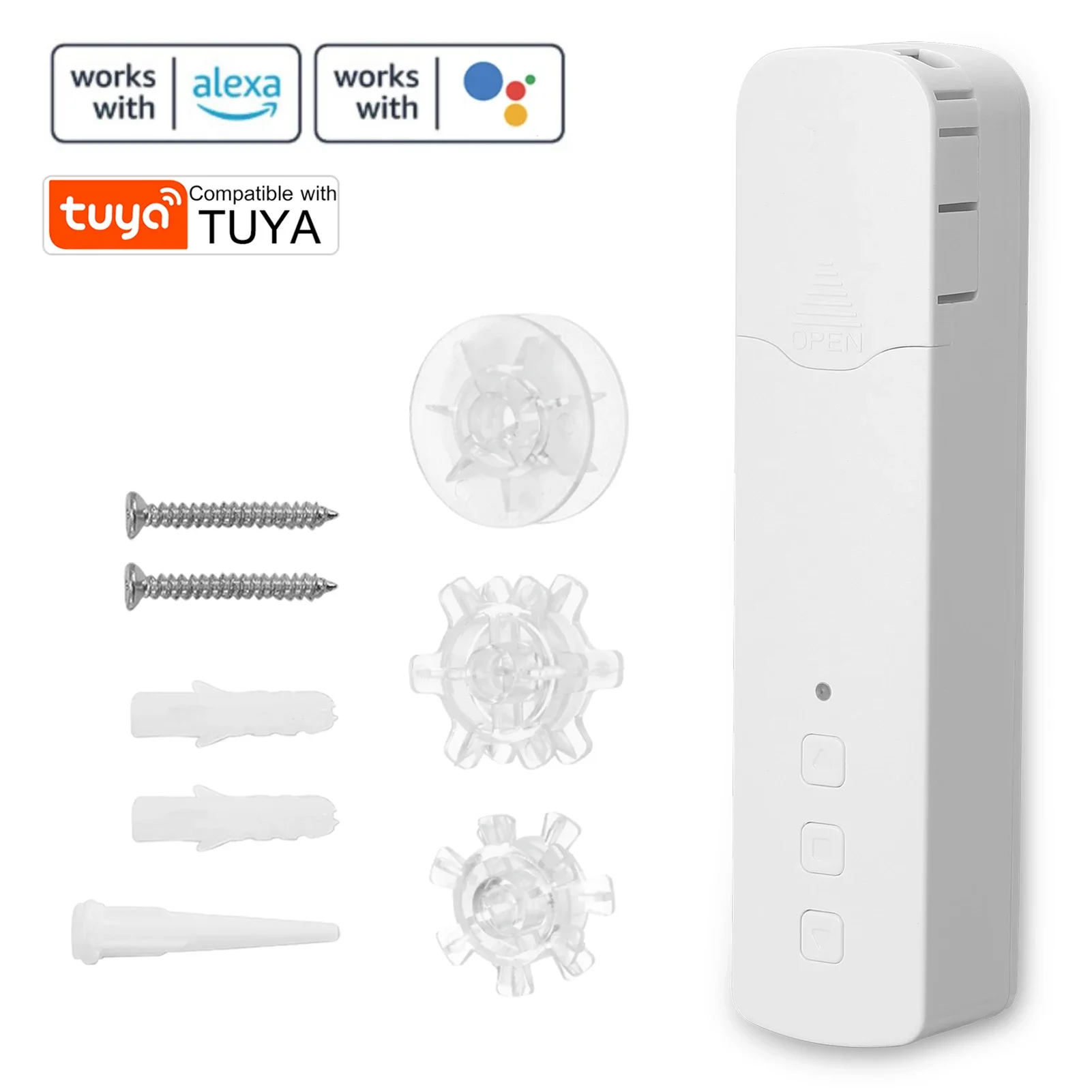 

Tuya WIFI M515EGWT Intelligent Pull Bead Curtain Motor Smart Household Electric Curtain Motors Compatible for Alexa Google Home