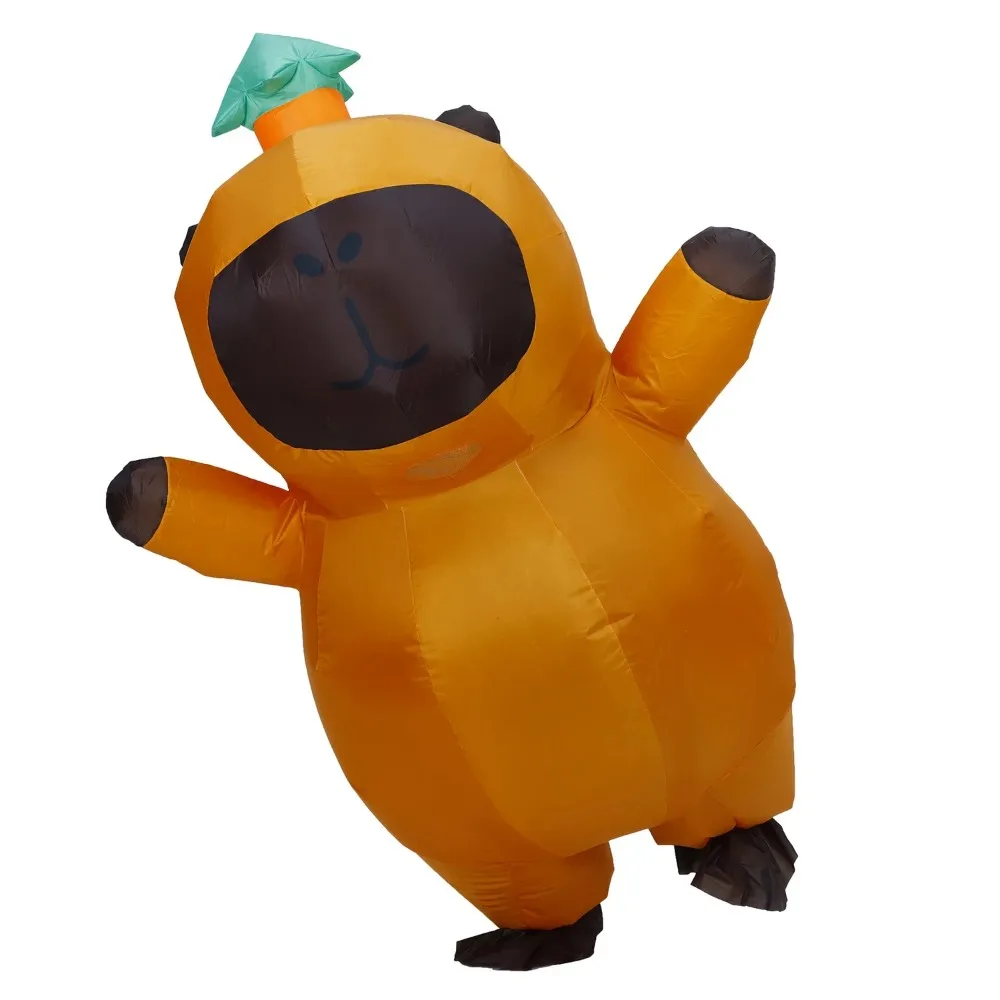 

Cartoon Inflatable Capibala Costume Funny Waterproof Cosplay Capibala Costume Lightweight Detachable Fan