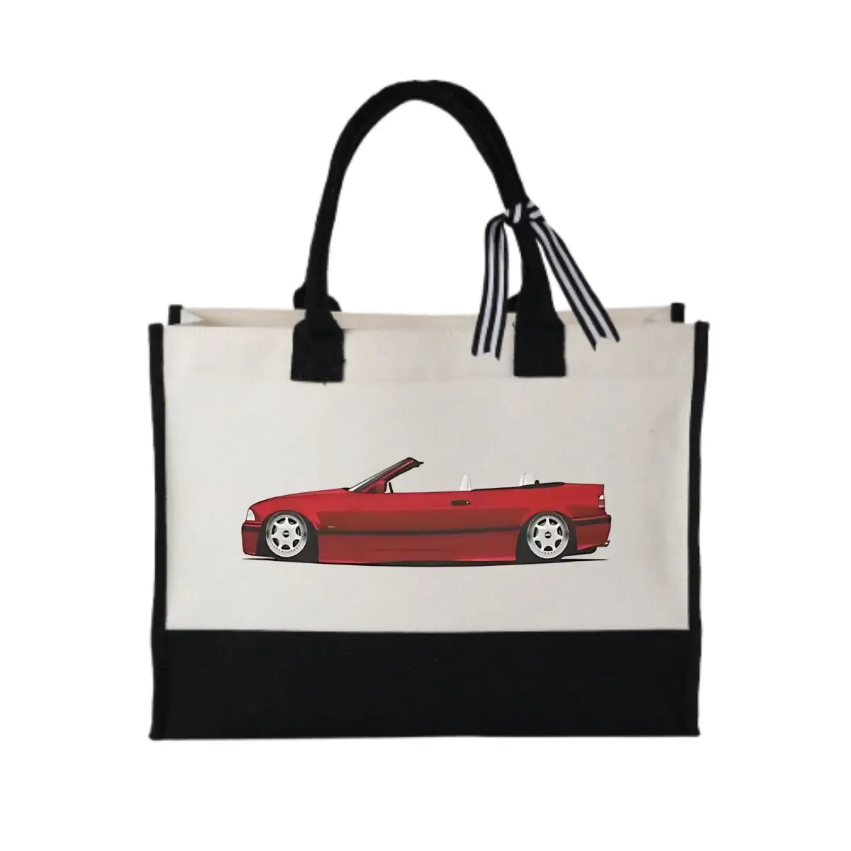 

Red Car Chic Patchwork Canvas Tote for Weekend Getaways