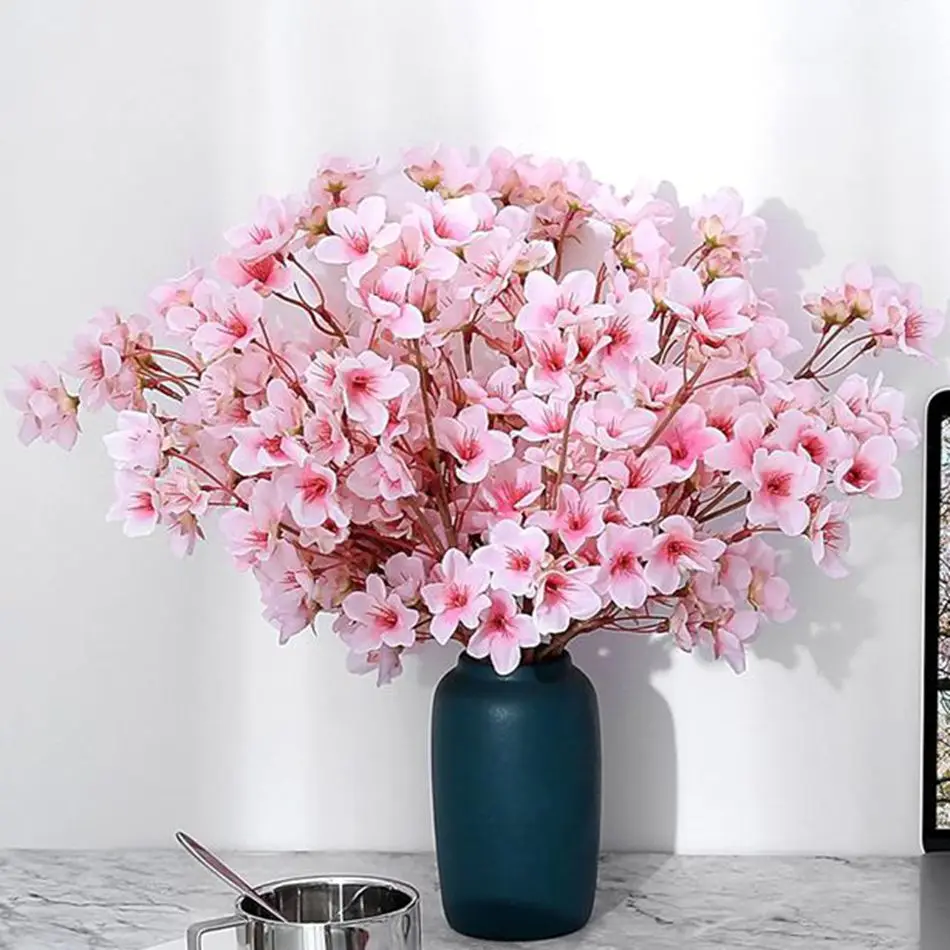 Künstliche Seide Pfirsichblüte Frühlingsarrangement Home Vase Hochzeit Festival Tisch Indoor Party Garten Urlaub Party DIY Dekor