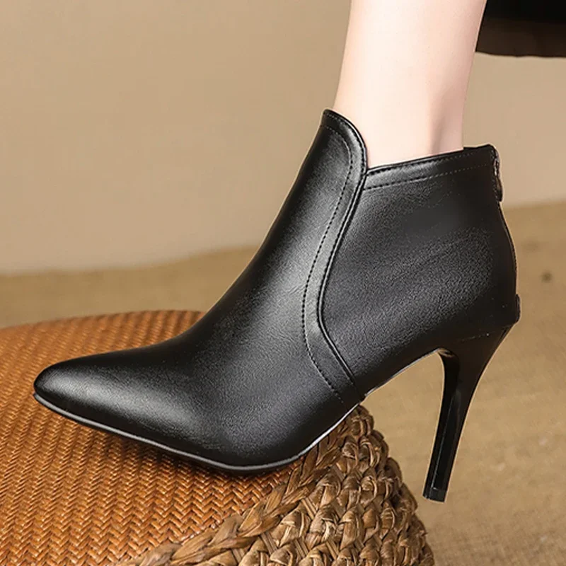 Women High Heels Ankle Boots Sexy Pointed Toe Shoes Designer New Winter 2024 Chelsea Boots Walking Gladiator Mujer Zapatillas