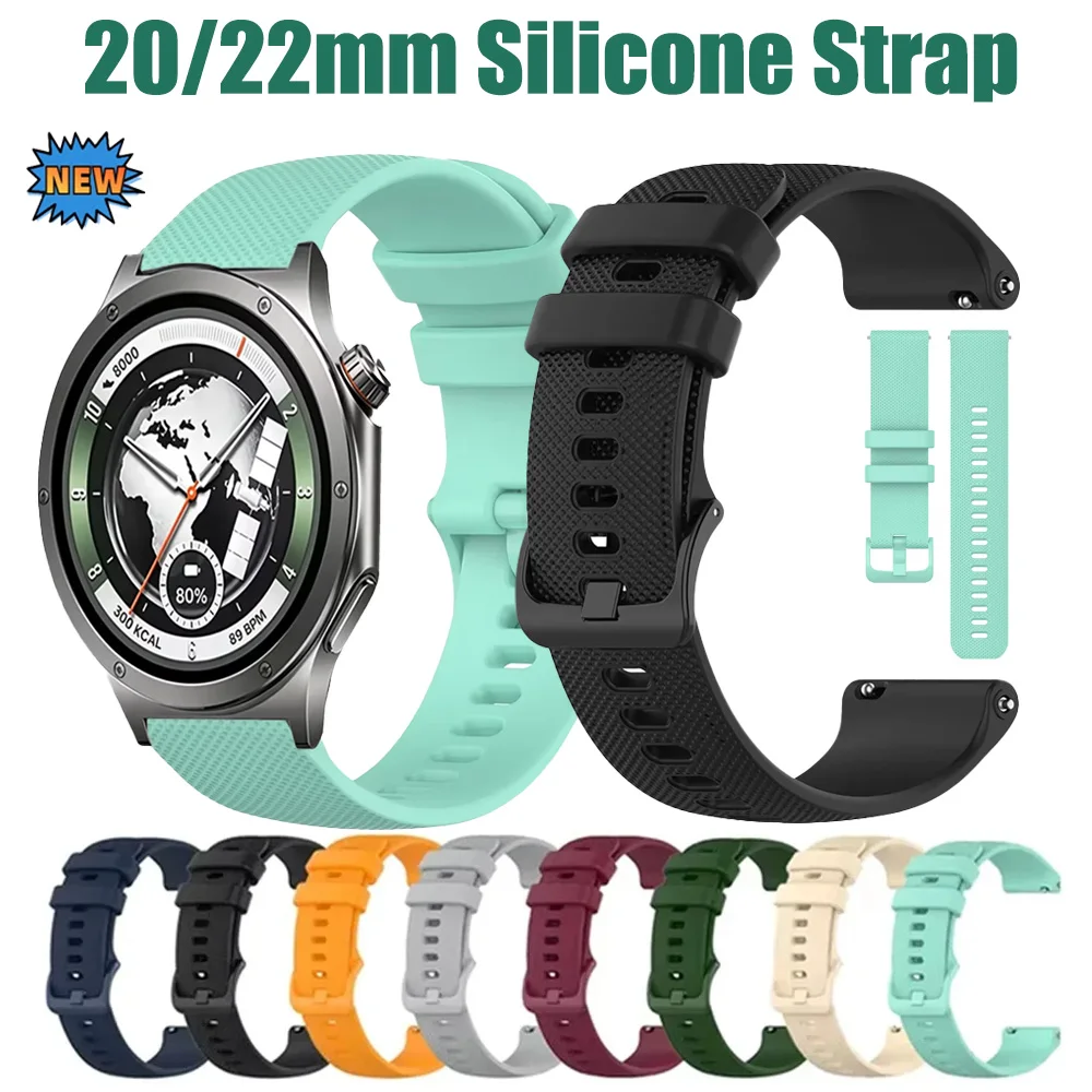 20/22mm Silicone Strap For Oneplus Watch 4 3 2 2R Lite Sports Bracelet For OPPO Wacth S X3 X2 X Amazfit Balance 3 2 Accessories