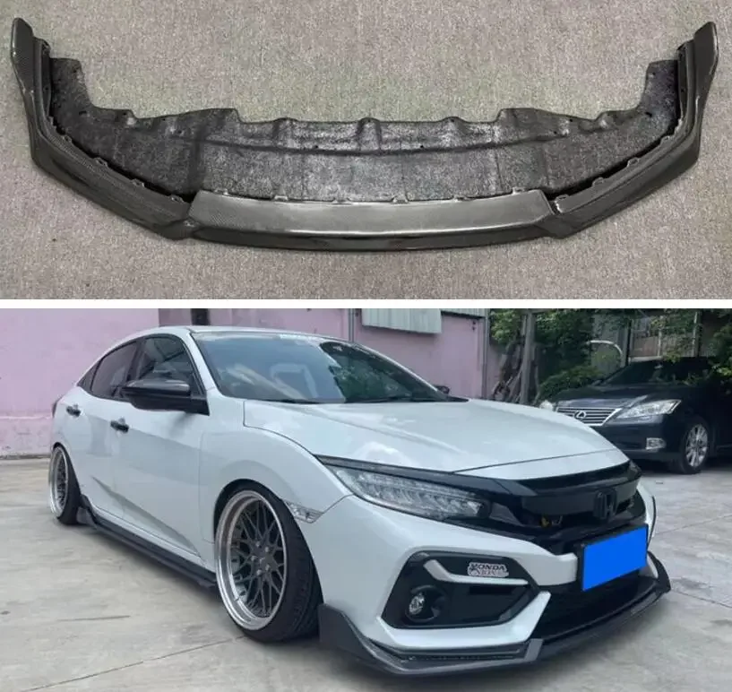 

FORGED CARBON FIBER Front Bumper Lip Splitters Cup Flaps Cover For Honda Civic10th Hatchback FK7 2017-2022