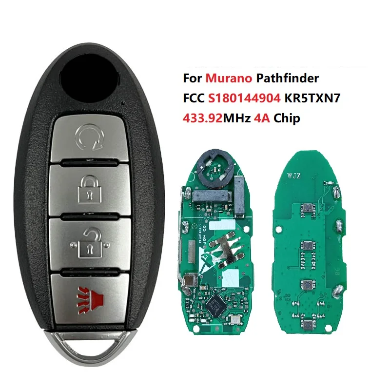 

CN027083 S180144904 KR5TXN7 for Murano Pathfinder 2019 2020 Smart Remote Key Fob 433.92MHz 4A Chip PN 285E3-9UF5B