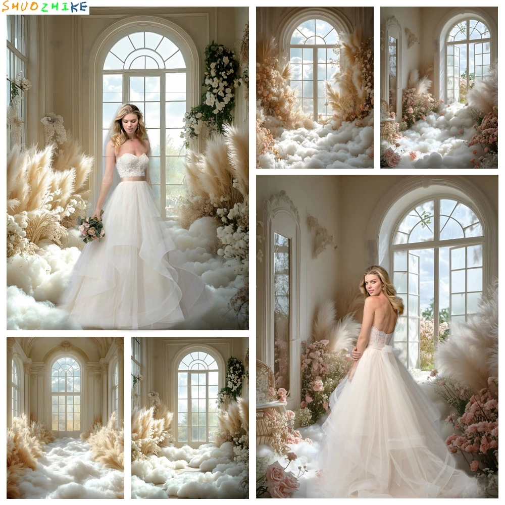 

Wedding Portrait Photography Backdrop Boho Style Flower Floral Bridal Shower Birthday Maternity Art Portrait Photo Background