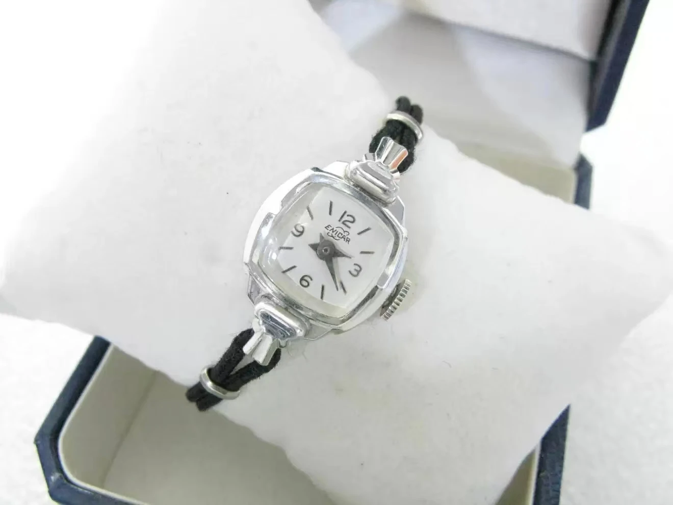 Reloj mecánico Enicar vintage chapado en platino de 10 quilates para mujer, estilo años 50