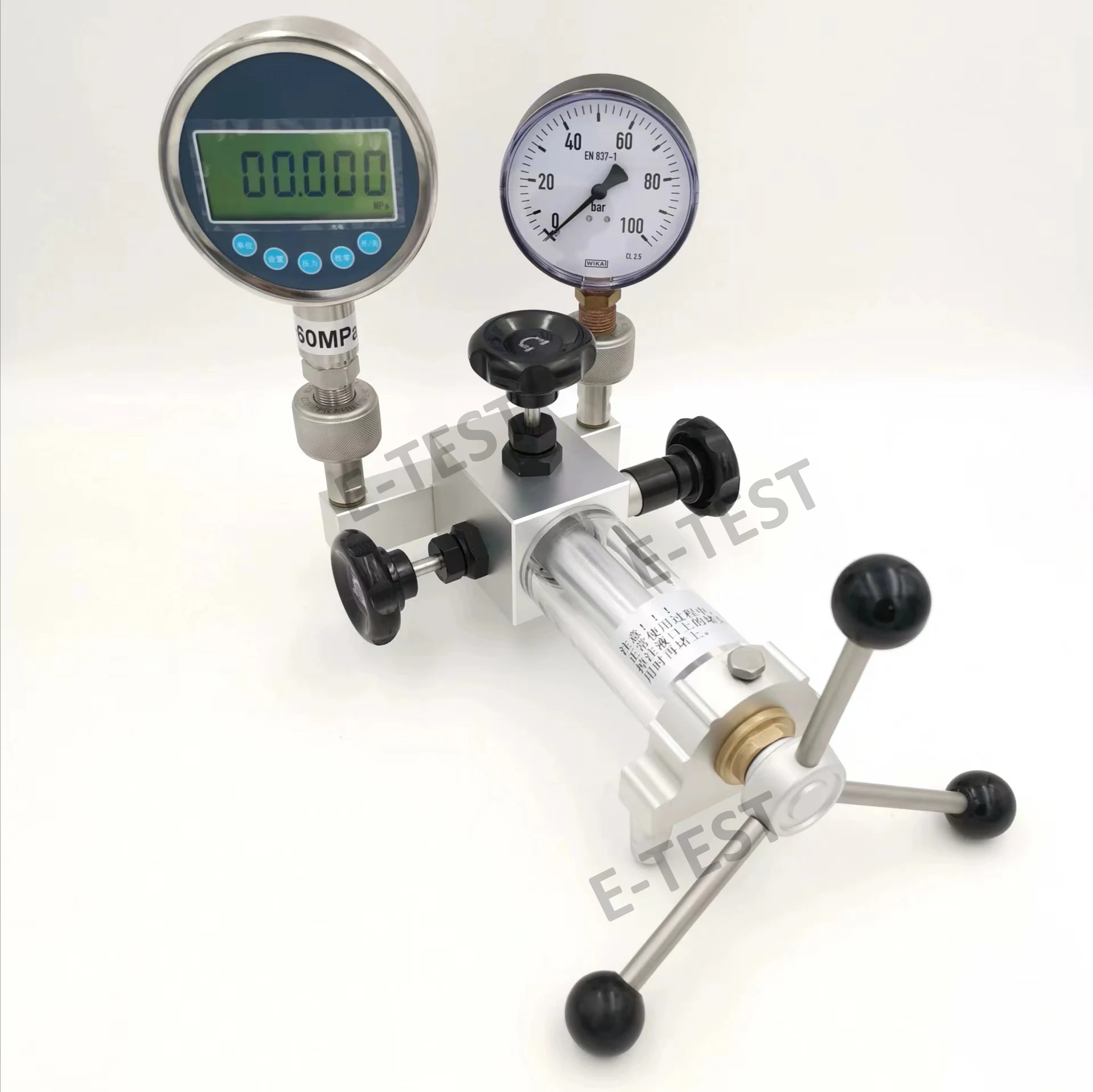 Portable Hydraulic Pressure Calibrator Source Inspection Table Device Pressure Gauge Manual Liquid Pressure Pump calibrator