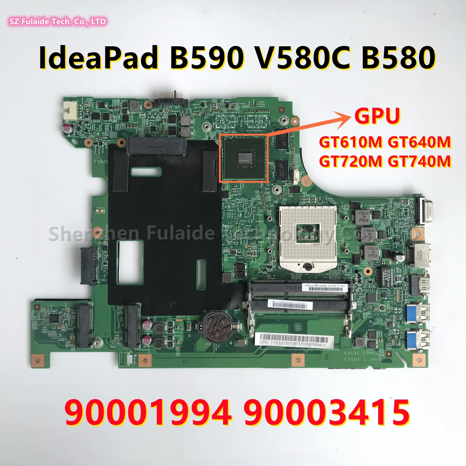 

90001994 90003415 For Lenovo IdeaPad B590 V580C B580 Laptop Motherboard With GT610M GT620M GT720M GT740M 1GB/2GB GPU HM77 DDR3