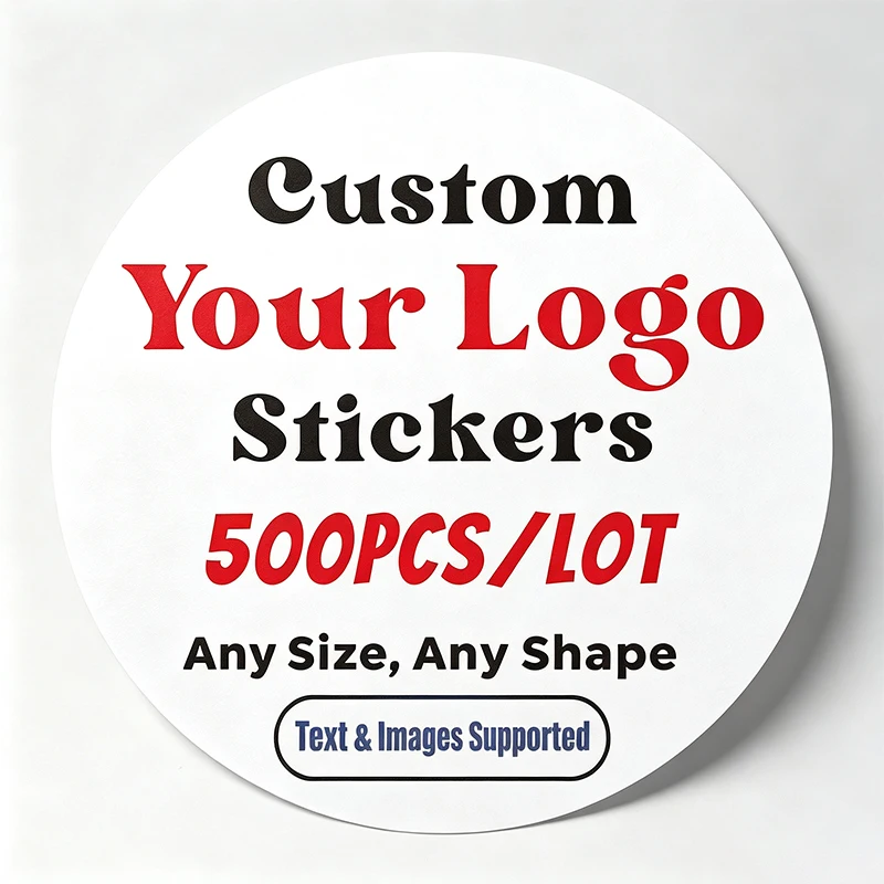 500PCS Custom Stickers Customized Logos Wedding Birthdays Baptism Stickers Design Your Own Logo Stickers Personalized Stickers