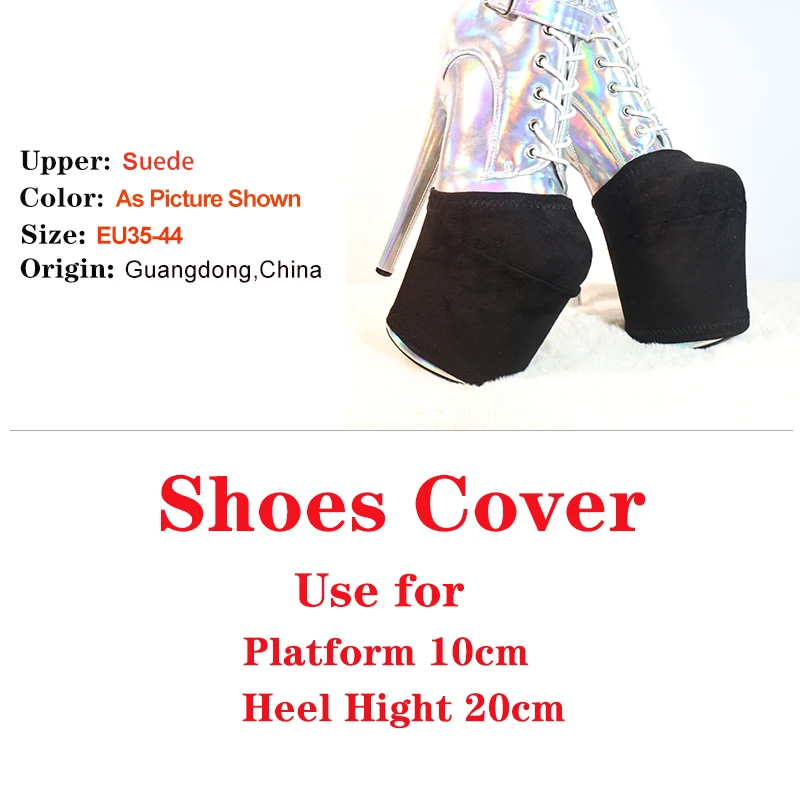 Wear-Resist Pole Dance Shoes Cover Super High Sandals Boots Heel Height 15CM 17CM 20CM 23CM 26CM Black Platform Protection Cover