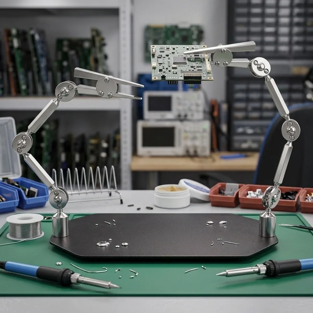 360 Degree Adjustable Soldering Workstation With Magnetic Fixture Cast Iron Base Vise For PCB Jewelry Repair Welding Holding Too