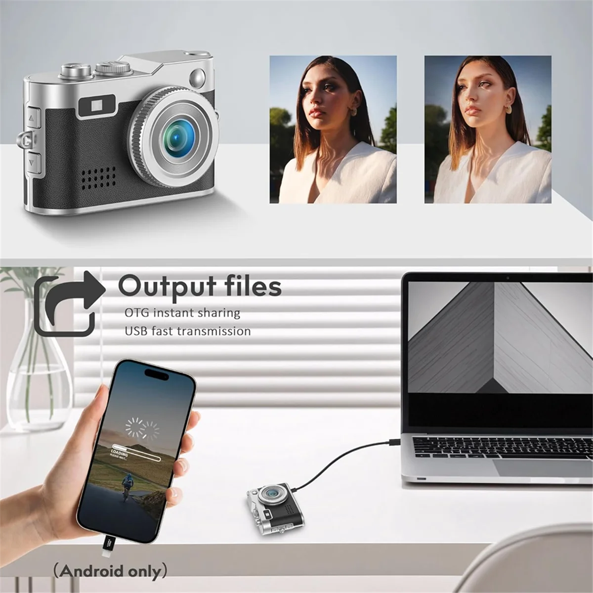 T36C 1080P Mini Keychain Camera Retro Digital Camera Portable Compact Mini Cameras Pocket Video Recorder for Student Travel A