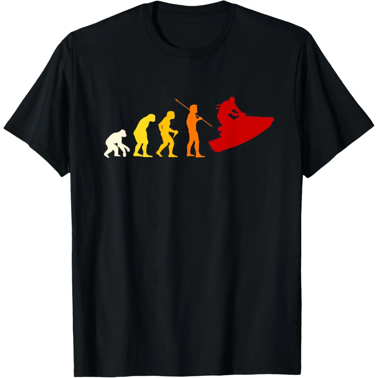 

Evolution of Surfing Graphic Tee – Fun and Bold Evolution Design with Surfer Silhouette