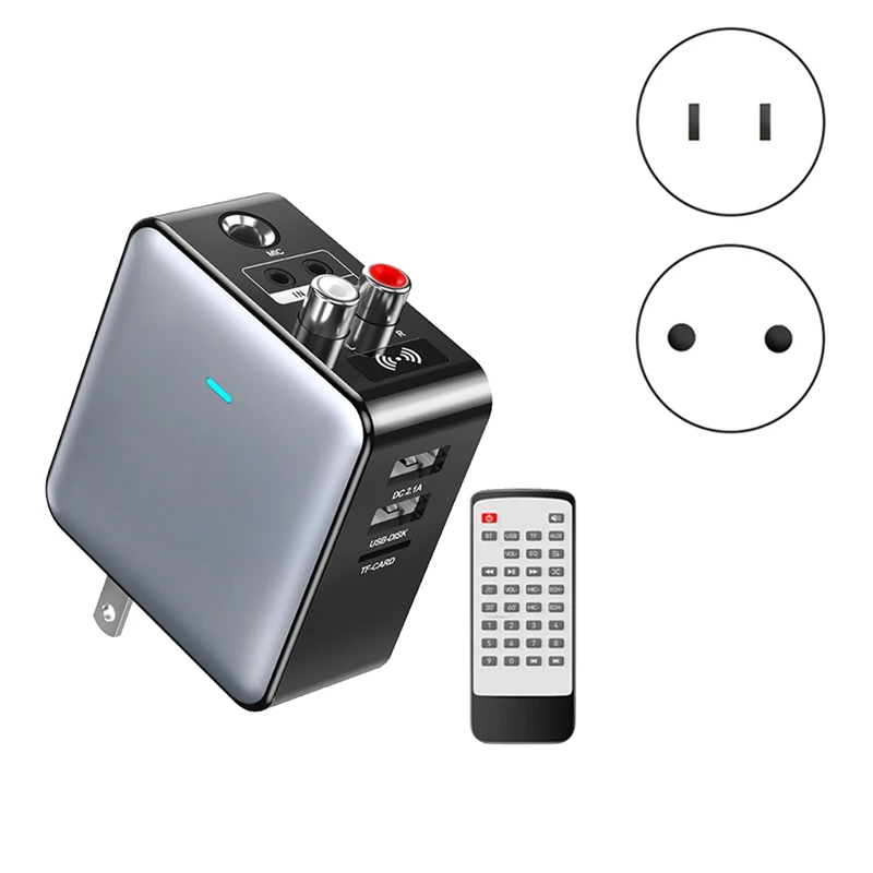 بلوتوث 5.3 جهاز ريسيفر استقبال وإرسال الصوت 3.5 مللي متر AUX/RCA/TF/USB كاريوكي HIFI ستيريو محول لاسلكي-الاتحاد الأوروبي التوصيل دائم سهل الاستخدام