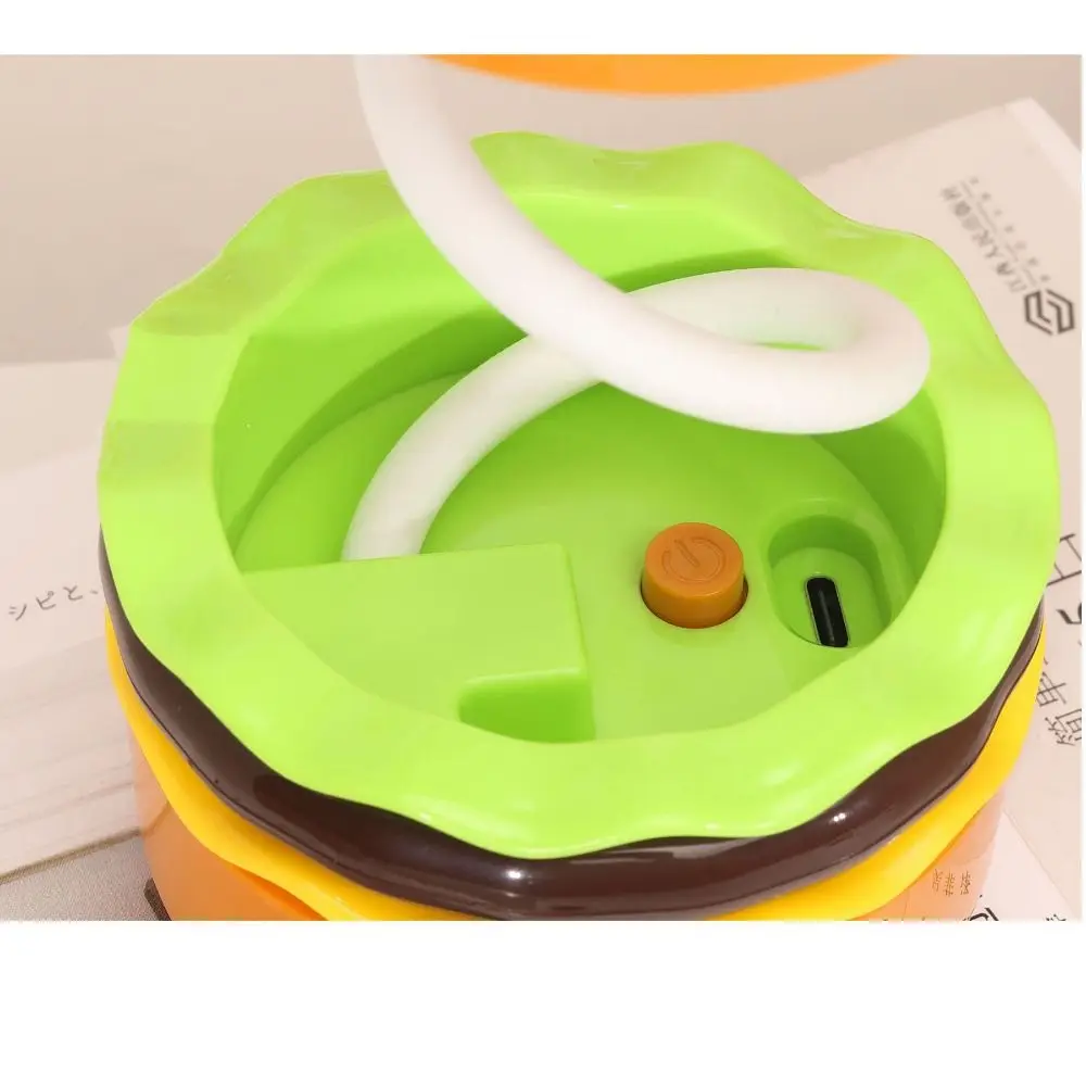 3-modi Aanraakschakelaar Hamburg Tafellamp Hamburgervorm Type-C Opladen Hamburger Nachtlampje Oranje Oplaadbaar