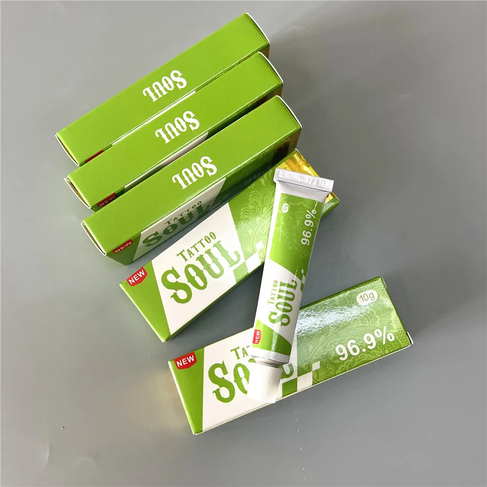 

Оптовая продажа 96,9% Green Soul Before Tattoo Cream для перманентного макияжа, микроблейдинга бровей, губ, 10 г