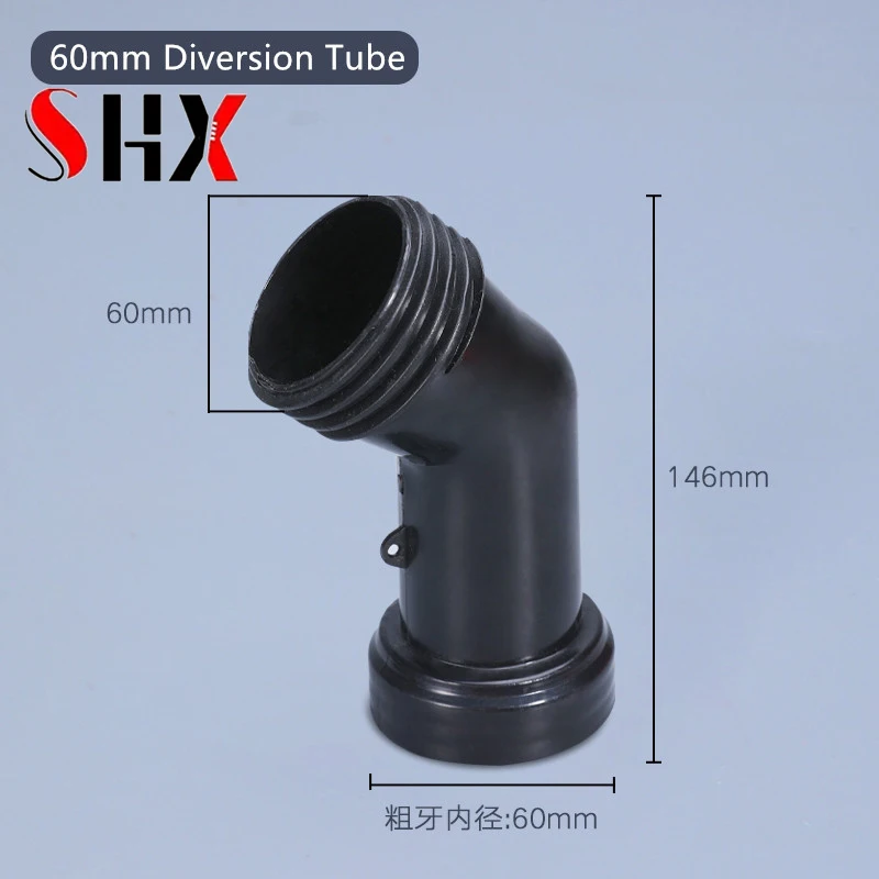 60mm coarse thread plastic Extension Drain Hose IBC Water Tank Diversion Tube Garden Discharge Joint 1PCS