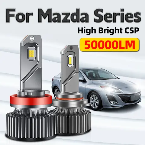 6000K Super Power 50000LM LED Headlight Bulbs H11 9005 H8 HB3 Headlamps Auto Turbo Lamp H9 For Mazda 3 5 6 CX-5 CX-3 CX-9 CX-7