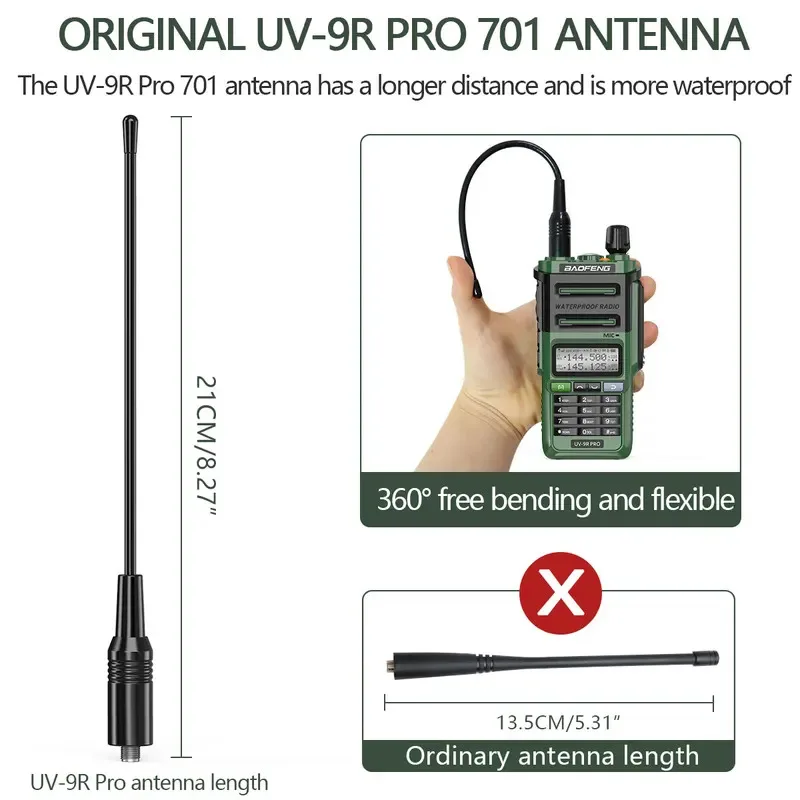 Baofeng UV-9R Pro IP68 กันน้ํา Walkie Talkie Dual Band VHF UHF Type-C ยาวช่วง UV-9R Plus แบบพกพา CB Ham Two Way วิทยุ