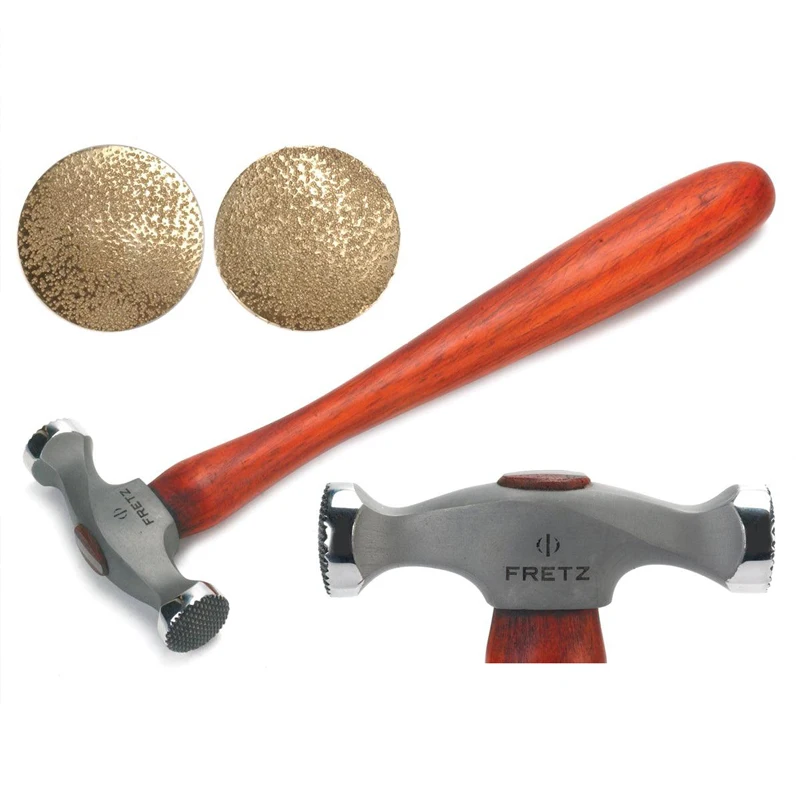 

Fretz HMR-22 Jewelers Texturing Hammer Sandstone Texture Dual Flat & Domed Face Crosshatch Design Jewelry Craft Bench Hammer