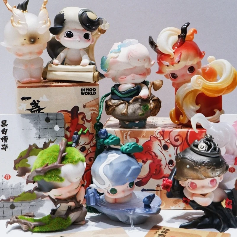 Dimoo A Wind And Moon Series Ancient Series Anime Figure Blind Box Model Kawaii Collection Desktop Friends New Year Gifts